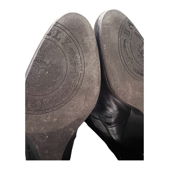 Bally Italian Leather Knee-High Wedge Boots – Black – EU 40 / US 9 BB4 - Picture 7 of 7